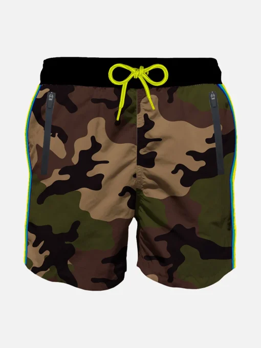 Costume da bagno da bambino in tessuto leggero con tasche con zip