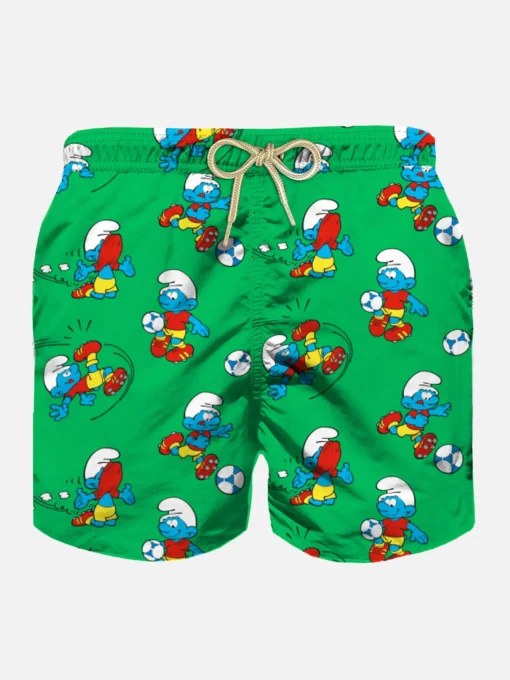 Costume da bagno da bambino con stampa puffi e calcio | PUFFI SPECIAL EDITION