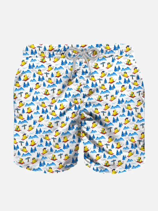 Costume da bagno da bambino in tessuto leggero con papera nevosa