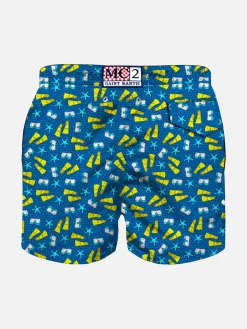 Costume da bagno da bambino in tessuto leggero stampa snorkeling