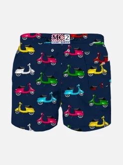 Costume da bagno da bambino con stampa scooter