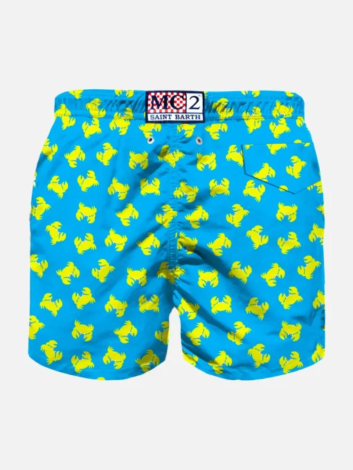 Costume da bagno da bambino in tessuto leggero con stampa granchio
