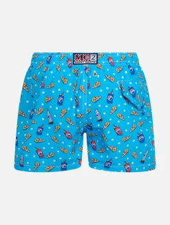 Costume da bagno da bambino in tessuto leggero Jean Lighting con stampa pizza