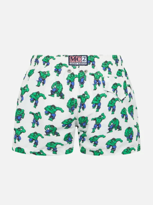 Costume da bagno da bambino in tessuto leggero Jean Lighting con stampa Hulk | EDIZIONE SPECIALE MARVEL