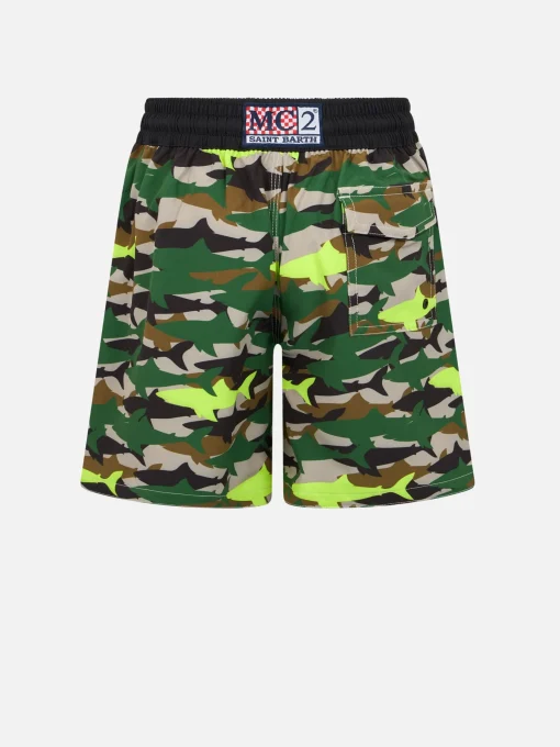 Costume da bagno da bambino Comfort Surf Jr con stampa squalo mimetico