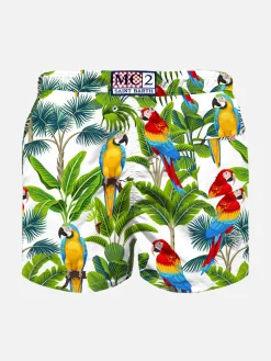 Costume da bagno da bambino con stampa pappagalli