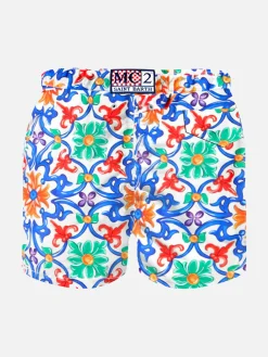 Costume da bagno da bambino in tessuto leggero stampa maiolica