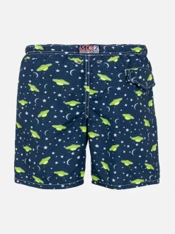 Costume da bagno da bambino in tessuto leggero con stampa UFO