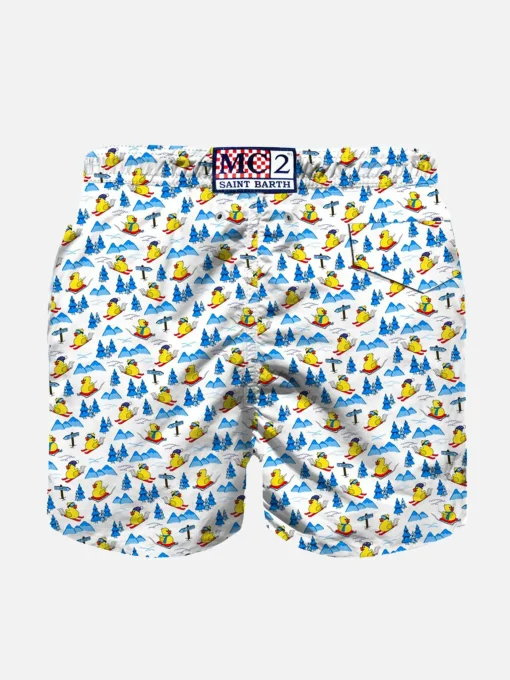 Costume da bagno da bambino in tessuto leggero con papera nevosa