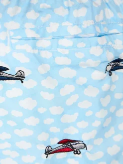 Costume da bagno da bambino in tessuto leggero Jean Lighting con ricamo di aeroplani