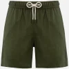 Costume da bagno da uomo di media lunghezza in lino verde militare Gustavia