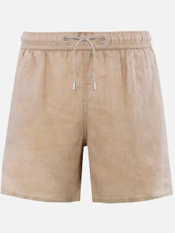 Costume da bagno da uomo di media lunghezza Gustavia in lino beige