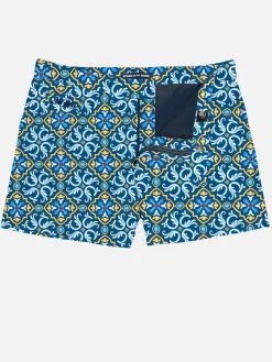 Costume da bagno da uomo con stampa maioliche