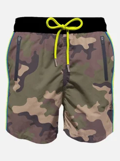 Costume da bagno da uomo in tessuto leggero con tasche con zip