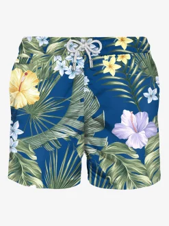 Costume da bagno da uomo in tessuto leggero stampa tropicale