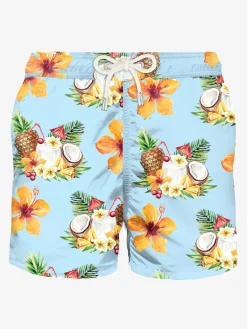 Costume da bagno da uomo in tessuto leggero stampa cocco e ananas