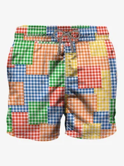 Costume da bagno da uomo vichy multicolore