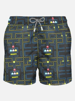 Costume da bagno da uomo con stampa Pac-Man