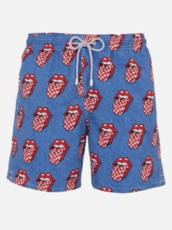 Costume da bagno da uomo Gustavia lunghezza media a righe con stampa Rolling Stones | EDIZIONE SPECIALE ROLLING STONES