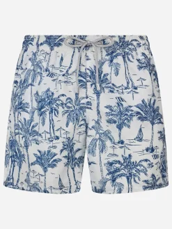Costume da bagno da uomo Gustavia di media lunghezza con stampa toile de jouy