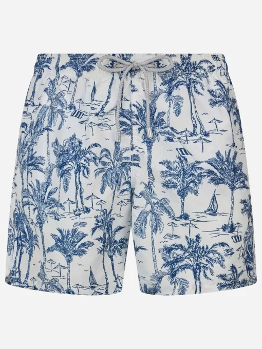 Costume da bagno da uomo Gustavia di media lunghezza con stampa toile de jouy