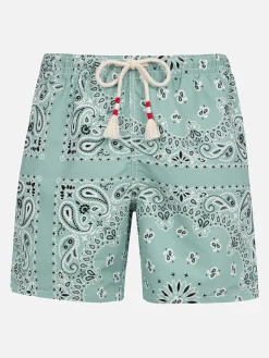 Costume da bagno da uomo media lunghezza verde salvia Caprese
