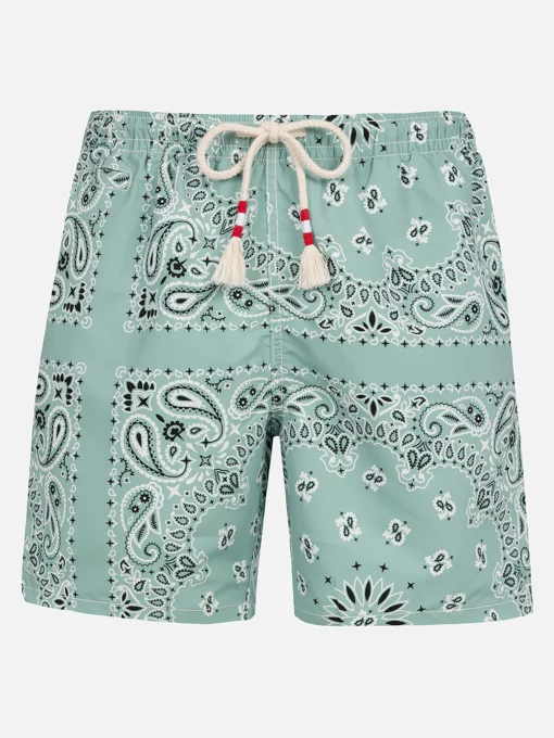 Costume da bagno da uomo media lunghezza verde salvia Caprese