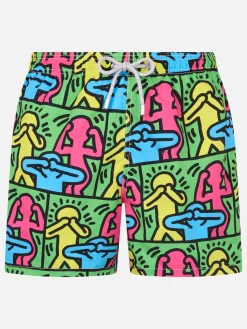 Costume da bagno da uomo Gustavia lunghezza media con stampa piazzata disegno Keith Haring | KEITH HARING EDIZIONE SPECIALE