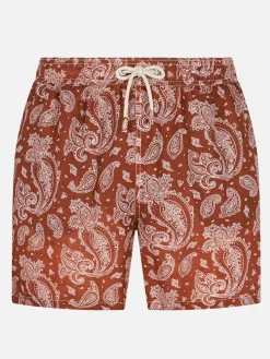 Costume da bagno da uomo in lino con stampa paisley