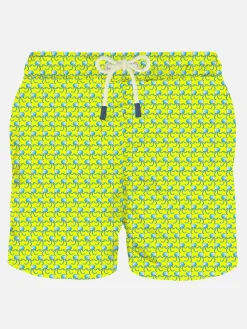 Costume da bagno da uomo stampa meduse fluo