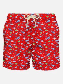 Costume da bagno da uomo in tessuto leggero con stampa sub