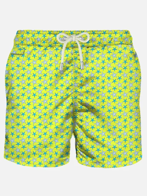 Costume da bagno da uomo in tessuto leggero stampa stelle marine