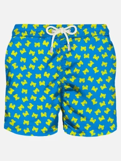 Costume da bagno da uomo in tessuto leggero stampa granchi