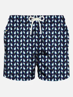 Costume da bagno da uomo stampa micro pinguini