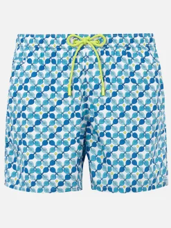 Costume da bagno da uomo in tessuto leggero con stampa racchette padel