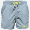 Costume da bagno da uomo azzurro con taschino