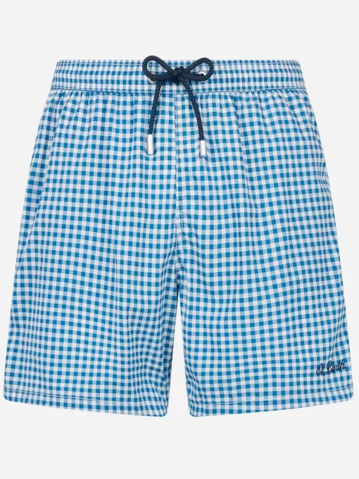 Costume da bagno da uomo in seersucker vichy Patmos