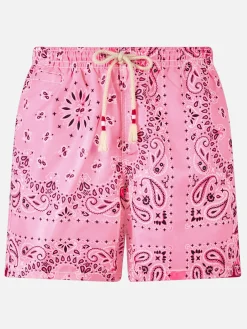 Costume da bagno da uomo con stampa bandana rosa