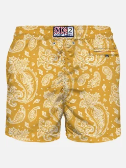Costume da bagno da uomo in tessuto leggero con stampa paisley