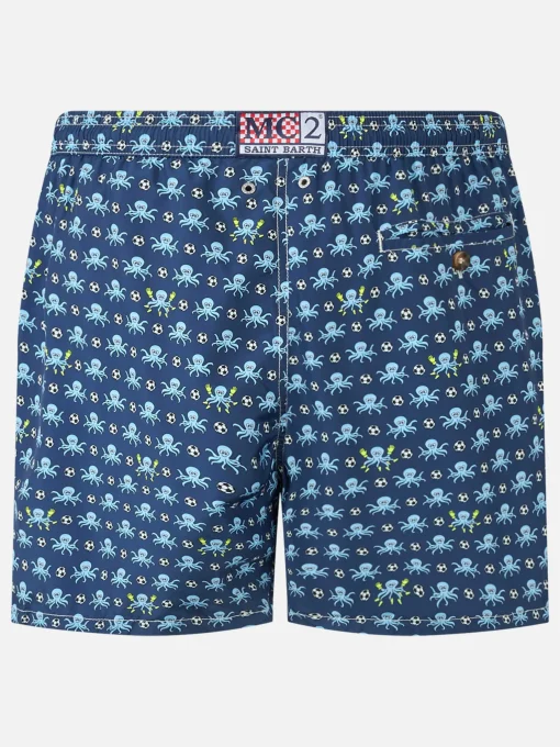 Costume da bagno da uomo in tessuto leggero con stampa logo Squid e Napoli | SSC NAPOLI SPECIAL EDITION