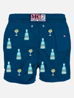 Costume da bagno da uomo blu classico con stampa Gin Mare | @GIN MARE EDIZIONE SPECIALE