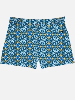Costume da bagno da uomo con stampa maioliche