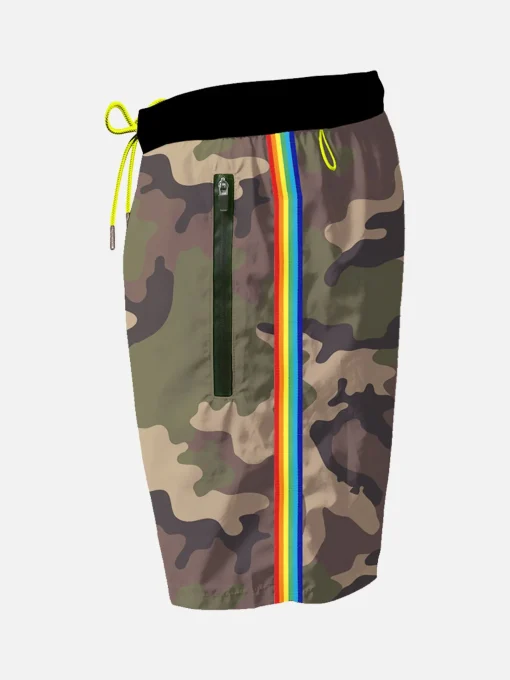 Costume da bagno da uomo in tessuto leggero con tasche con zip