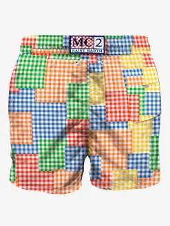 Costume da bagno da uomo vichy multicolore