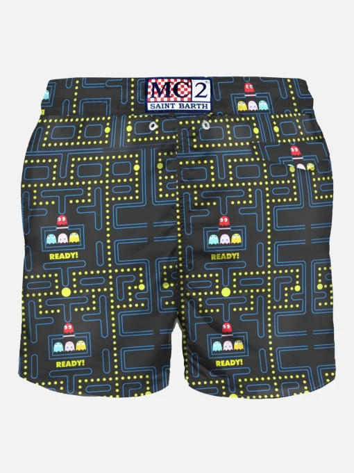 Costume da bagno da uomo con stampa Pac-Man