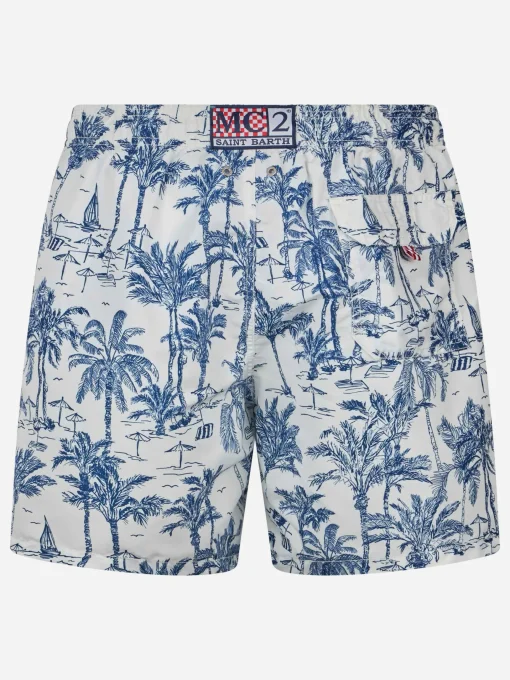 Costume da bagno da uomo Gustavia di media lunghezza con stampa toile de jouy