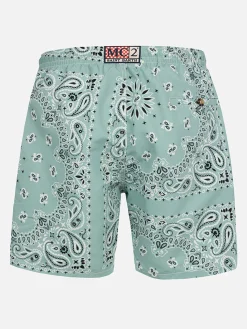Costume da bagno da uomo media lunghezza verde salvia Caprese