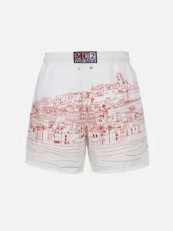 Costume da bagno da uomo Gustavia lunghezza media con stampa piazzata Ibiza