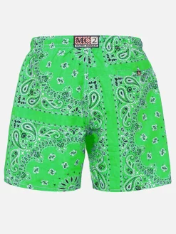 Costume da bagno da uomo con stampa bandana verde