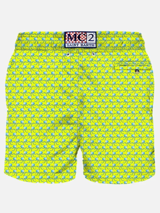 Costume da bagno da uomo stampa meduse fluo
